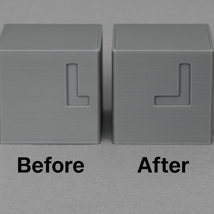Before and after input shaping on ghosting